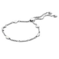   Victoria Brățară semilună cu pietre albe de culoare argintie