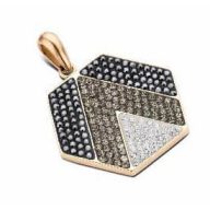 Victoria Pandantiv auriu roz, cu piatră albă și neagră