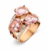 Victoria rose gold inelul cu piatră albă roz