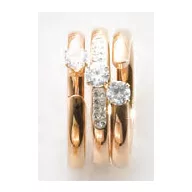   Victoria Set de inele de culoare aur rose cu pietre albe, 3 piese