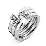 Victoria Set de 3 inele argintii cu piatră albă