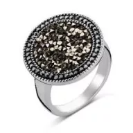 Victoria Inel argintiu cu piatră neagră