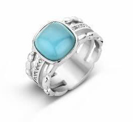 Victoria Argint piatră albastră inel